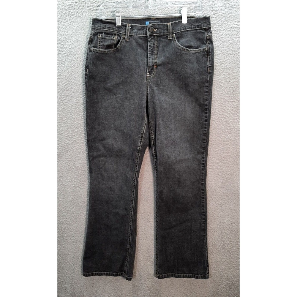 Relativity Jeans Womens 14 Black Mid Rise Stretch Distressed Denim Preppy Casual